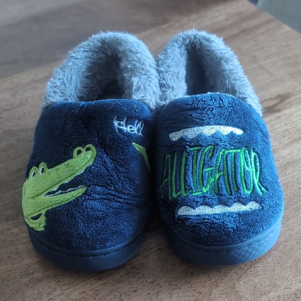 Blue Alligator Slippers